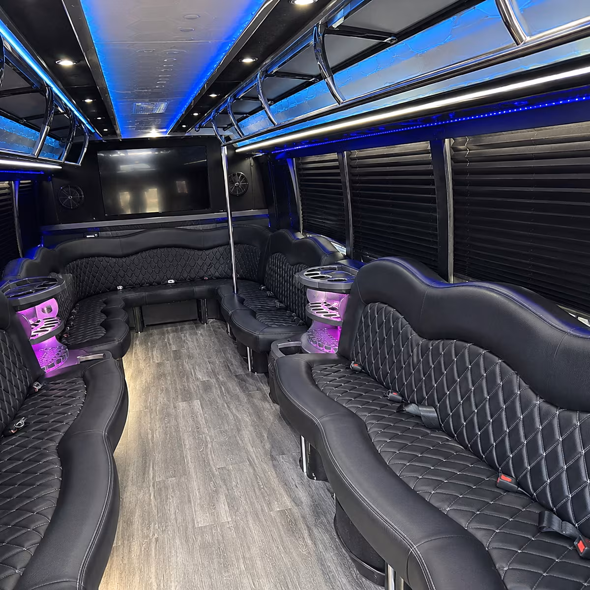 alameda party bus rental interior