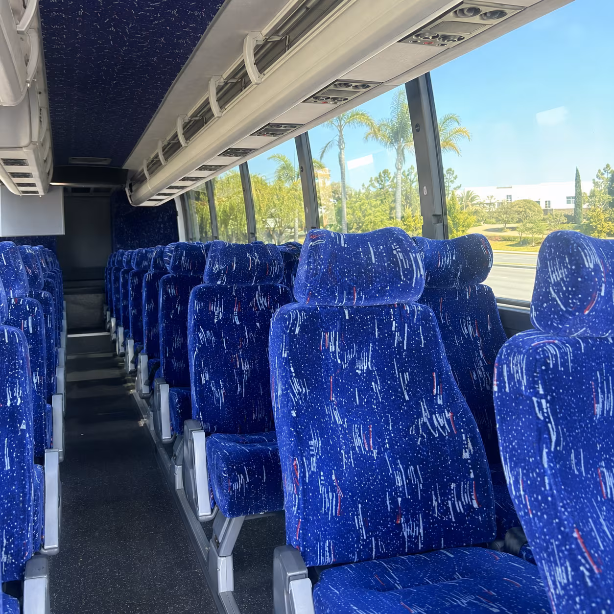 hayward charter bus rental interior