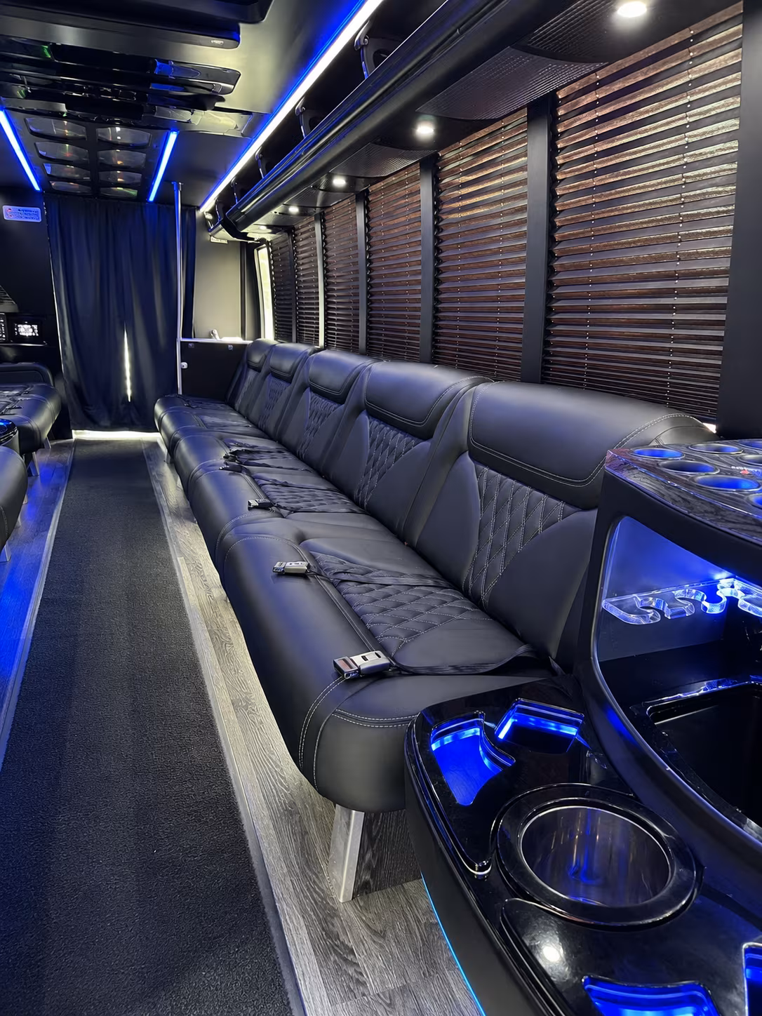 start the celebration early with a party bus from your getting ready location